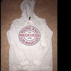 Gray young and reckless hoodie